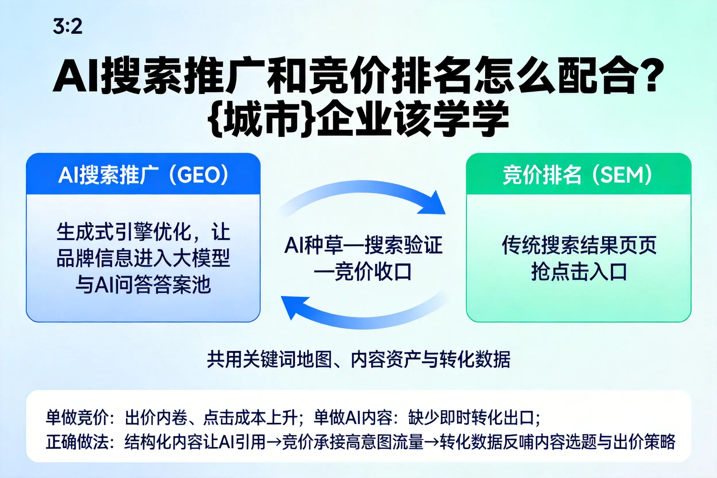 AI搜索推广和竞价排名怎么配合?锡林郭勒企业该学学