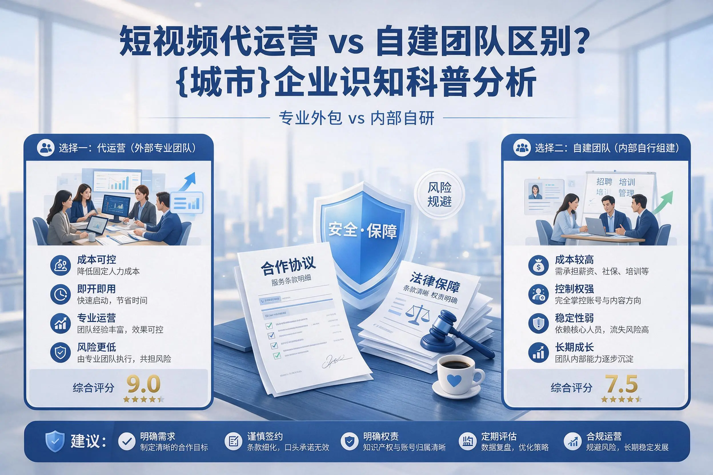短视频代运营与自建团队区别?锡林郭勒企业认知科普分析
