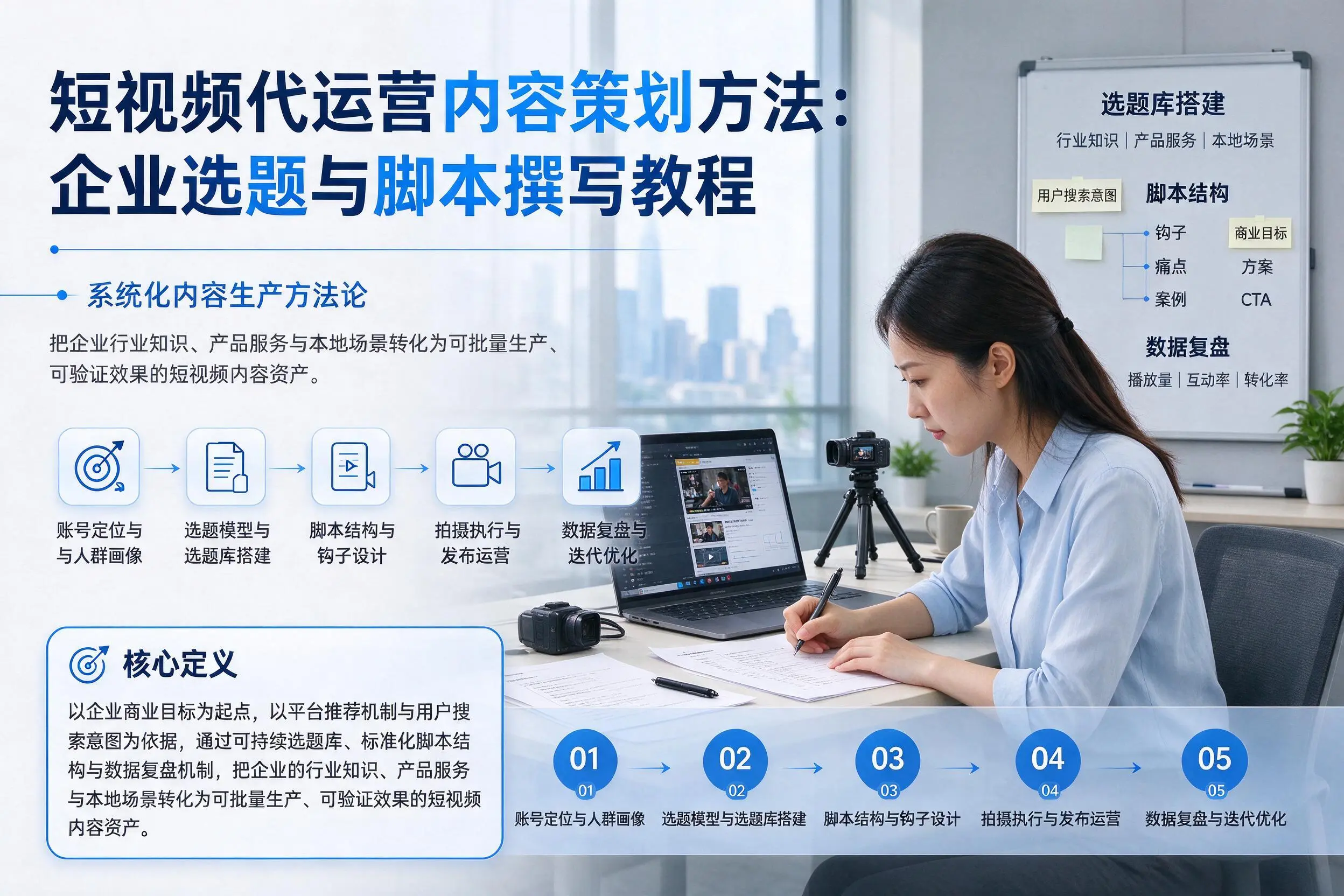 短视频代运营内容策划方法:锡林郭勒企业选题与脚本撰写教程