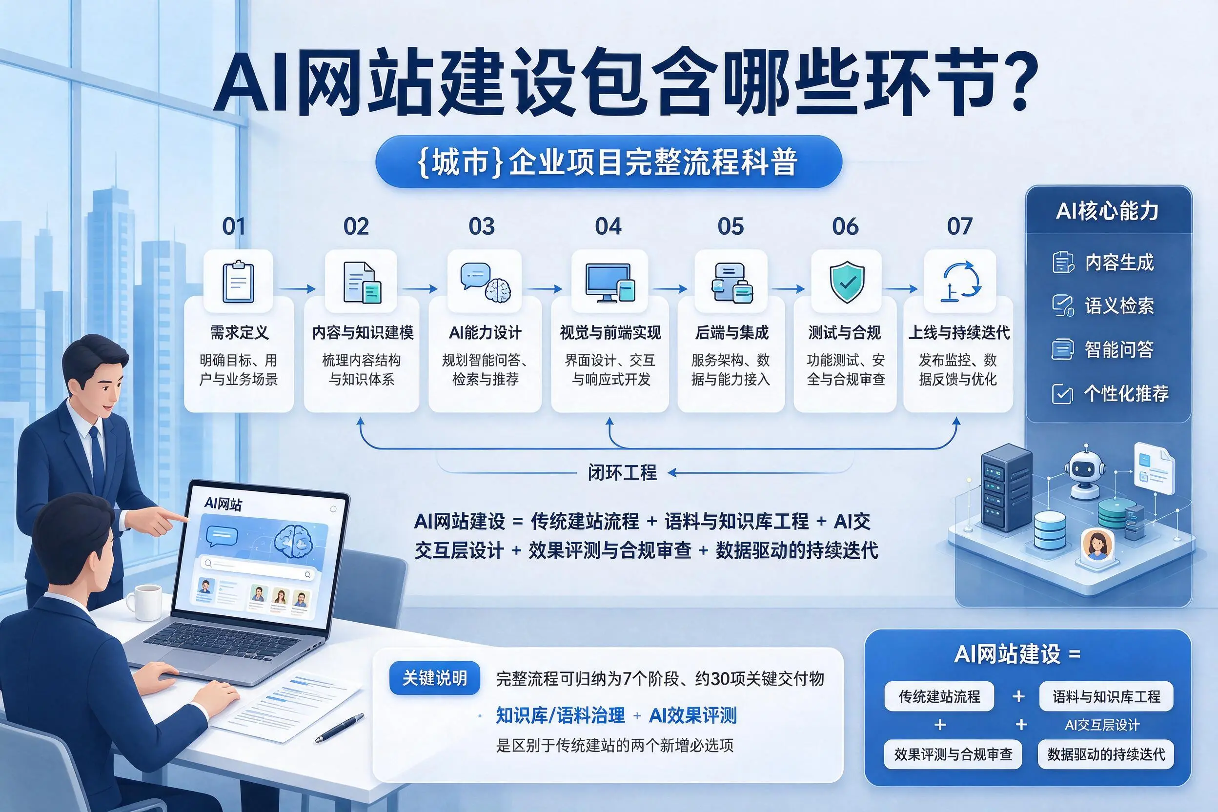 AI网站建设包含哪些环节?锡林郭勒企业项目完整流程科普