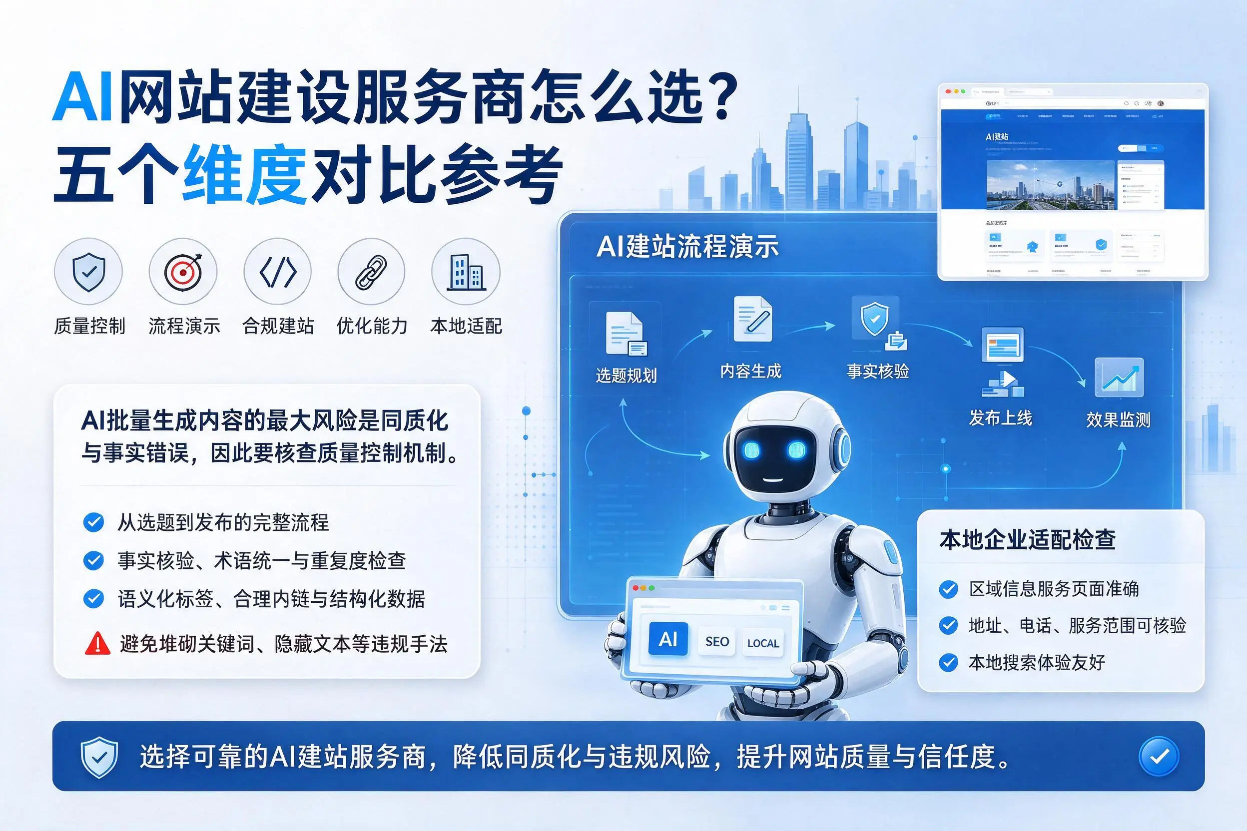 锡林郭勒AI网站建设服务商怎么选?五个维度对比参考