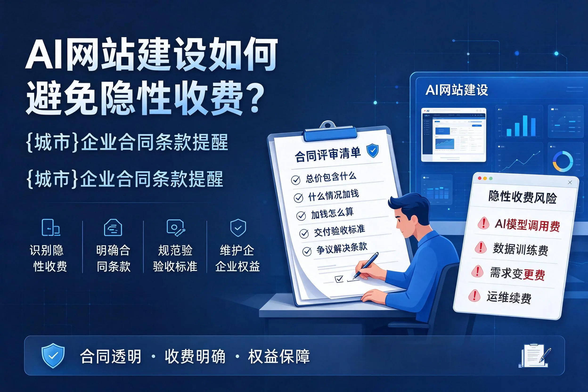 AI网站建设如何避免隐性收费?锡林郭勒企业合同条款提醒
